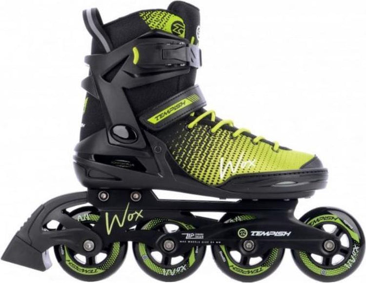 Tempish wox 84 rollers en ligne adultes – roues 4x84mm – rollers fitness – noir vert – taille 38