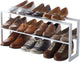 Yamazaki étagère à chaussures extensible - 2 niveaux - line - blanc