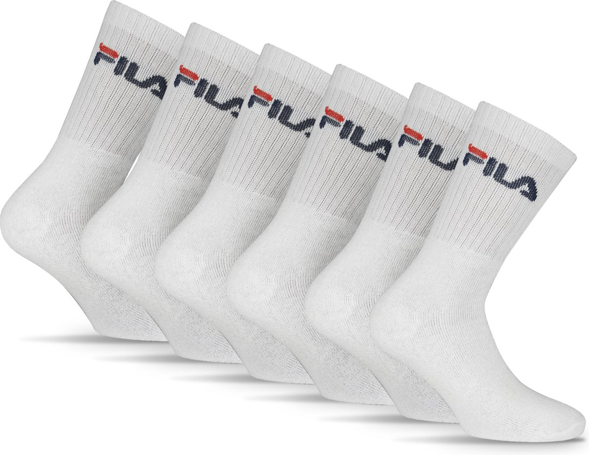 Chaussettes de sport Fila Tennis - taille 43 46 - paquet de 6 - blanc