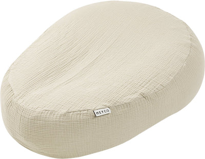 Housse Meyco baby uni relax pour coussin d'allaitement - hydrophile prélavée - sable doux