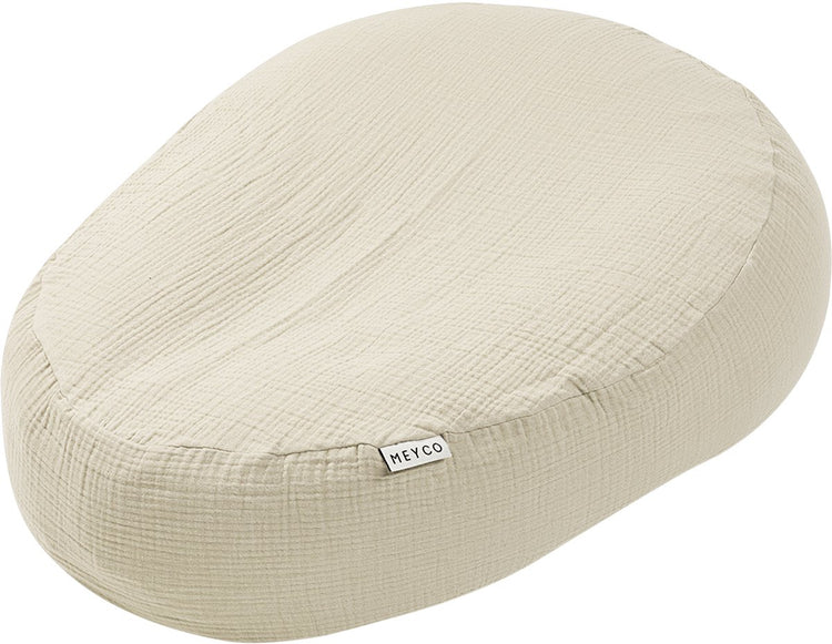 Housse Meyco baby uni relax pour coussin d'allaitement - hydrophile prélavée - sable doux