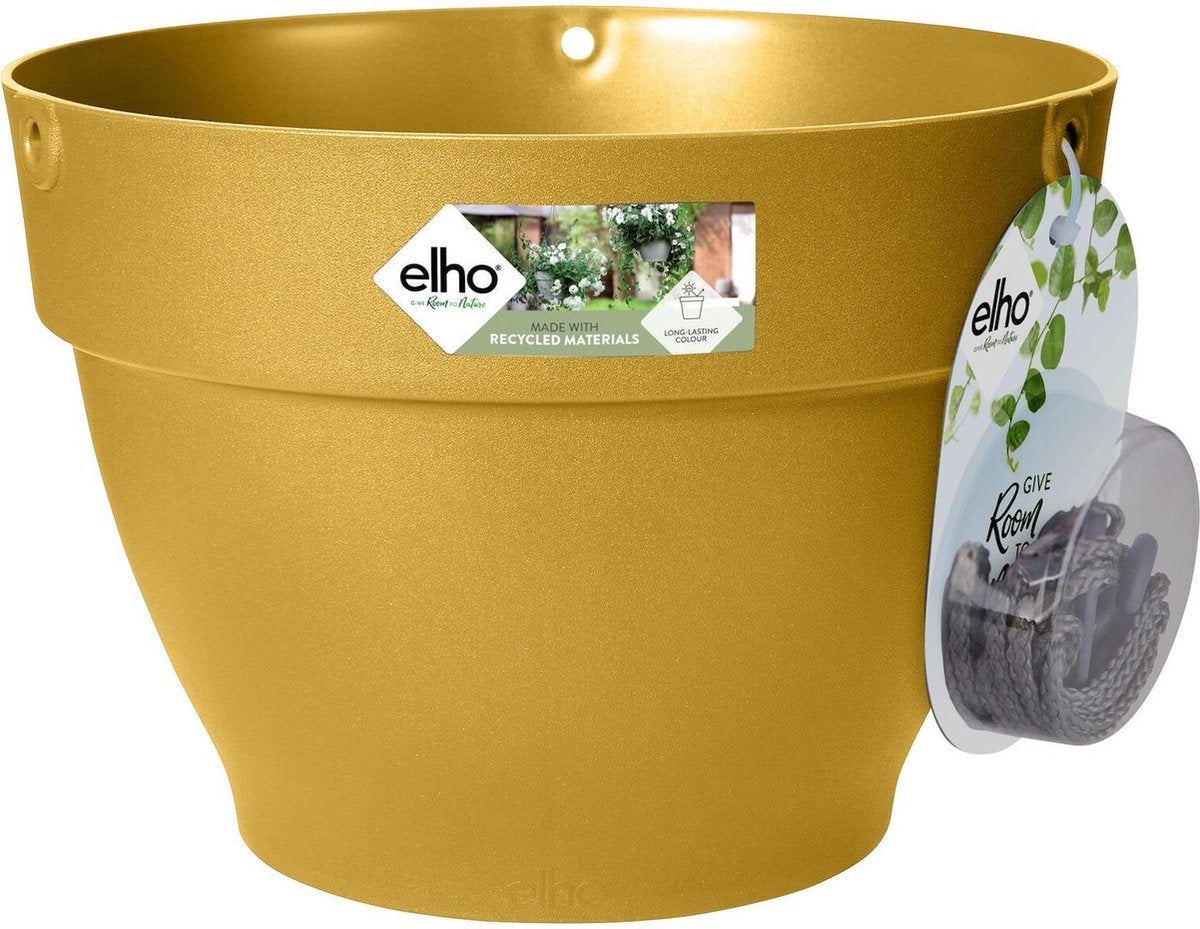 Elho vibia campana bol suspendu 26 - pot de fleur d'extérieur - ø 26,0 x h 18,4 cm - jaune miel