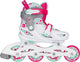 Nijdam rollers en ligne - réglables - enfants - sk8 star - blanc - taille 37-40