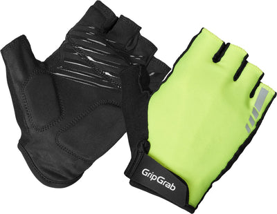 Gripgrab - gants de cyclisme d'été rembourrés à doigts courts pour femmes avec rembourrage - femme - jaune haute visibilité