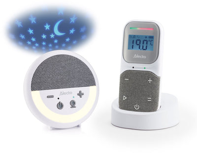 Alecto babyphone - babyphone audio full eco dect - projecteur avec veilleuse et berceuses - dbx150 - blanc gris