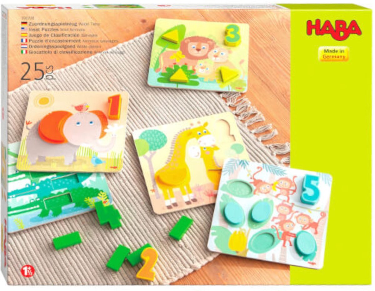 Haba jouets d'organisation animaux sauvages - 25 pièces