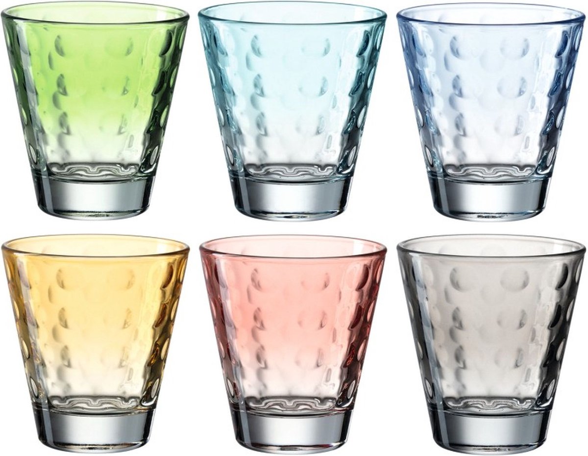 Verres optiques Leonardo assortis pastel 215ml - set 6