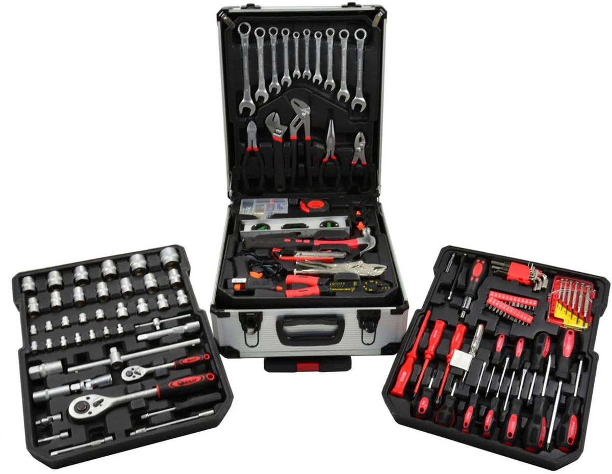 Jeu d'outils Geko - 187 pièces - chrome vanadium - étui pratique - comprenant cliquet et clés