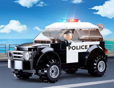 Voiture de police de Sluban avec chien