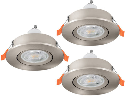 Spot encastrable Eglo barranco - gu10 - ø 9 cm - gris - lot de 3 pièces - inclinable