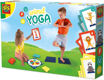 Ses séances créatives - yoga animalier - yoga pour enfants - comprenant tapis de yoga, planche tournante et 27 cartes de yoga pour enfants