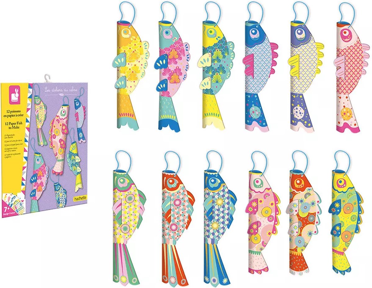 Janod - les ateliers du calme - kit bricolage pliage poissons en papier