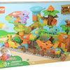 Blocs de construction et dinosaure à piste de marbre