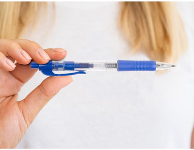 Stylo à bille Q-connect, rétractable, 0,7 mm, pointe moyenne, bleu, boîte de 10 pièces