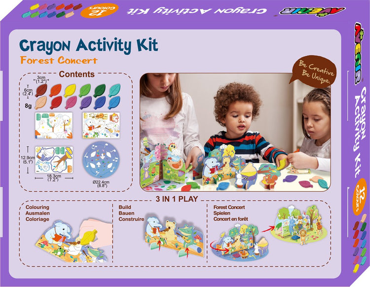 Kit d'activités crayon Avenir - concert en forêt - 3 en 1 - jeu de couleurs - 3+