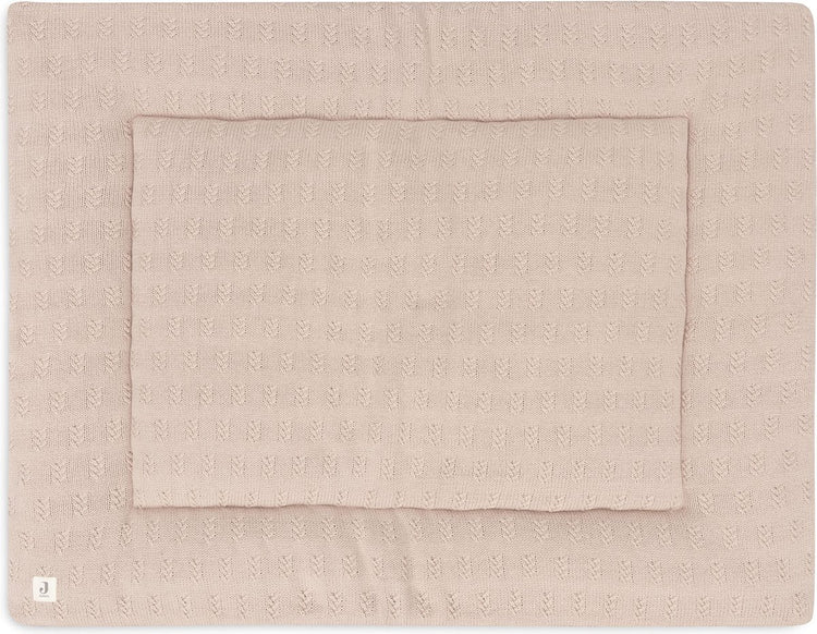 Jollein - tapis de parc 75x95cm - tapis de jeu pour bébé - tricot grain - rose sauvage