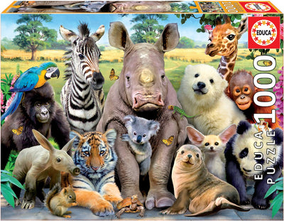 Educa - puzzle - 1000 pièces - photo de classe - photo animalière - puzzle