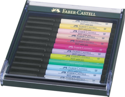 Stylo à dessin Faber-castell - stylo d'artiste Pitt - pastel - 12 pièces - fc-267420
