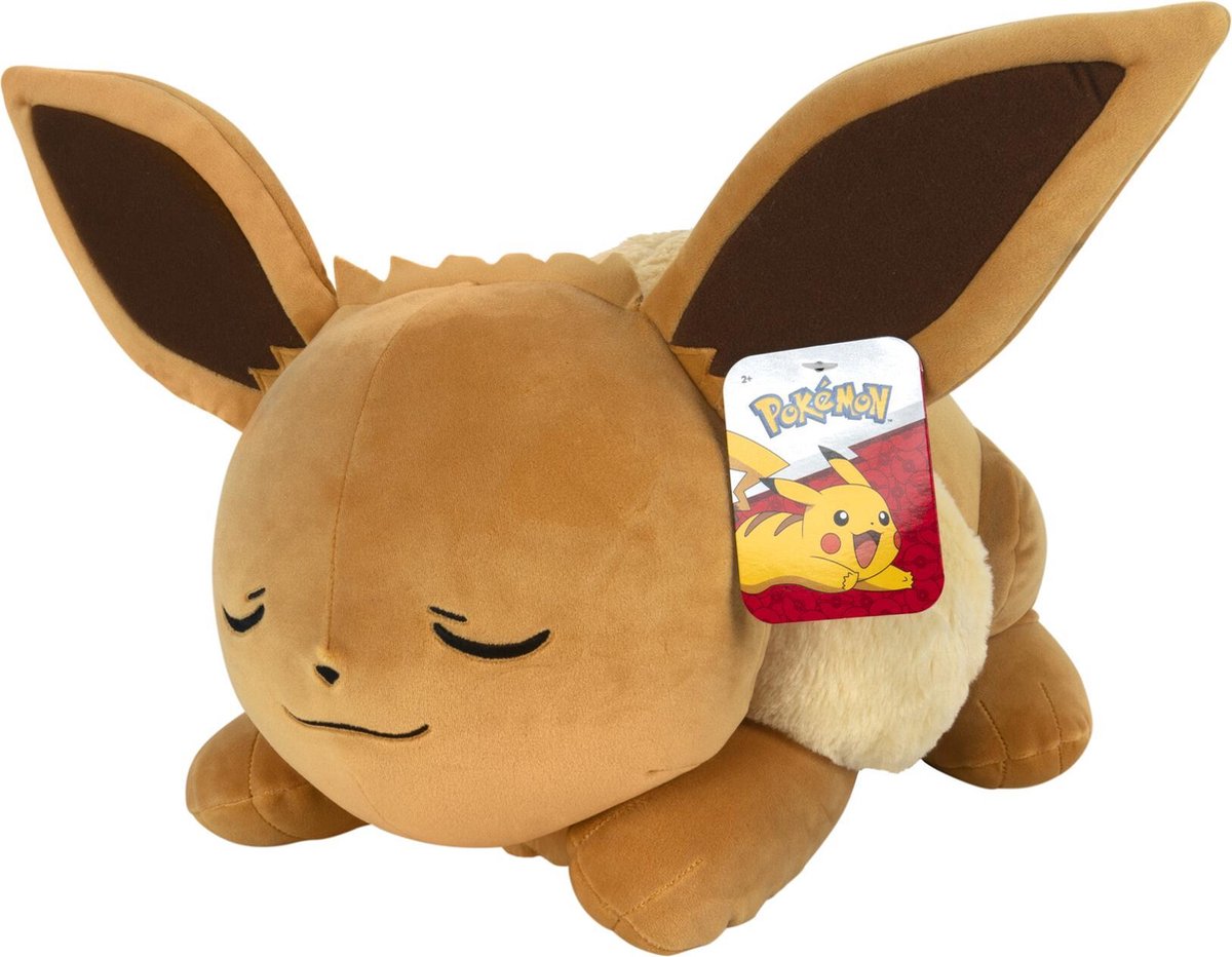 Jazwares Pokémon peluche endormie Évoli, 45 cm