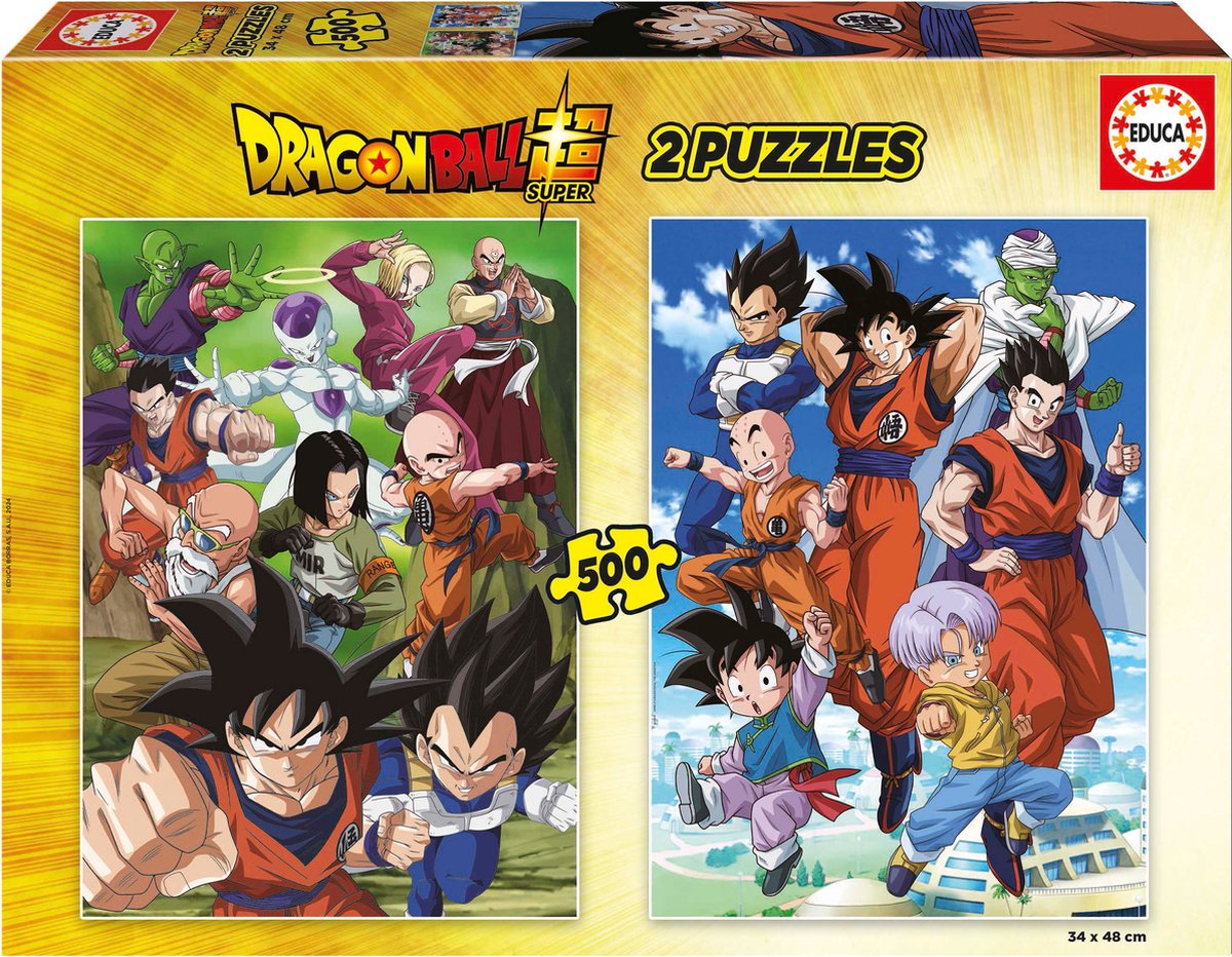 Educa - puzzle - dragon ball - 2 x 500 pièces - puzzle pour adultes