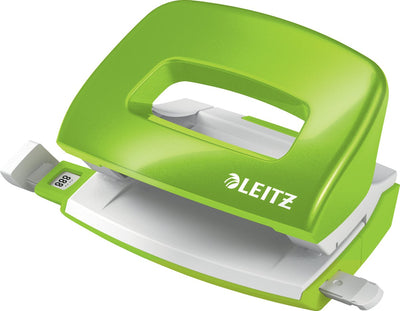 Mini perforatrice Leitz wow - perfore jusqu'à 10 feuilles - pour dossiers et classeurs à anneaux - idéale pour le bureau à domicile - vert