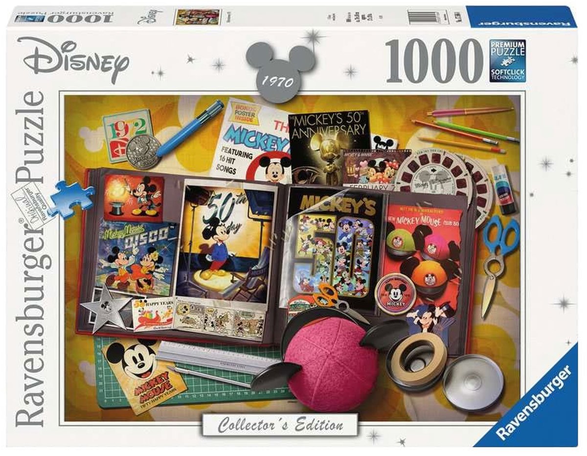 Puzzle Ravensburger Mickey Maus Jahr 1970 - 1000 pièces Disney.
