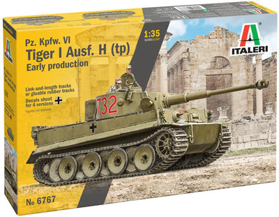 Maquette Italeri véhicules militaires - 6767 pz.kpfw. vi tigre je ausf. e h1 seconde guerre mondiale - début de production - plastique de réservoir allemand - 1:35 - modélisme