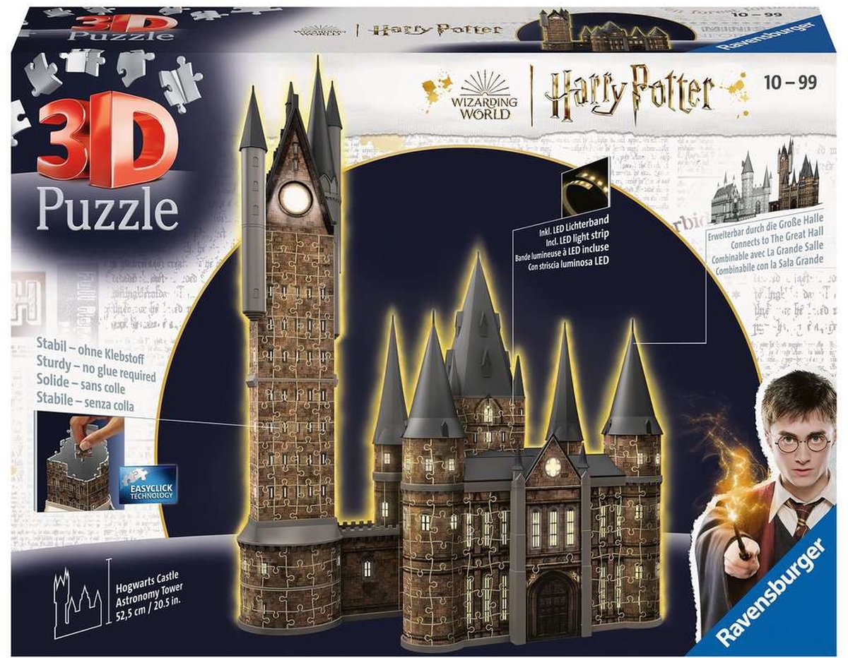 Ravensburger 3d Puzzle Poudle Poudlard Tour d'astronomie (édition nocturne), 540.