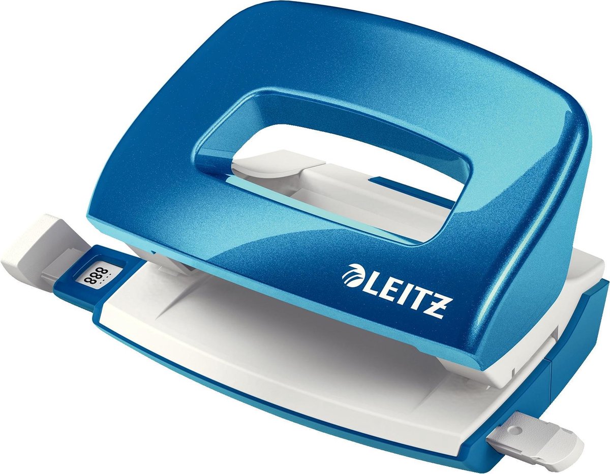 Leitz wow mini perforatrice - jusqu'à 10 feuilles - pour la maison - bleu
