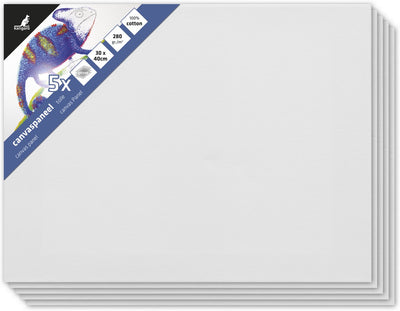 Panneau de toile Kangaro - 30x40 cm - carton 3 mm - 3x apprêté - lot de 5 pièces - k-803040