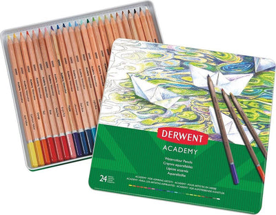 Crayon de couleur Derwent Academy - couleurs assorties - lot de 24 crayons de couleur de haute qualité