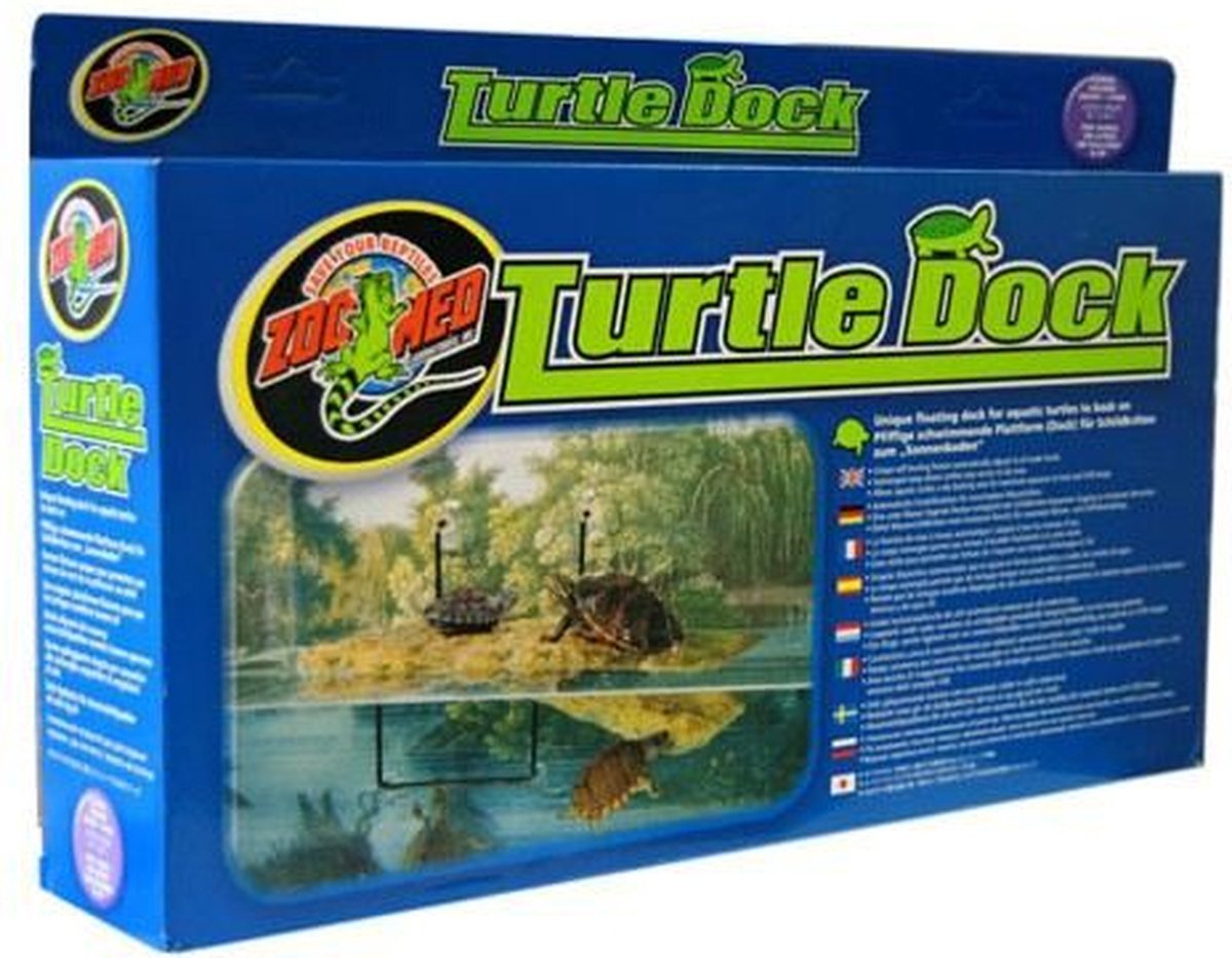 Quai tortue flottant zoomé moyen - décoration aquarium - 39 x 18 cm