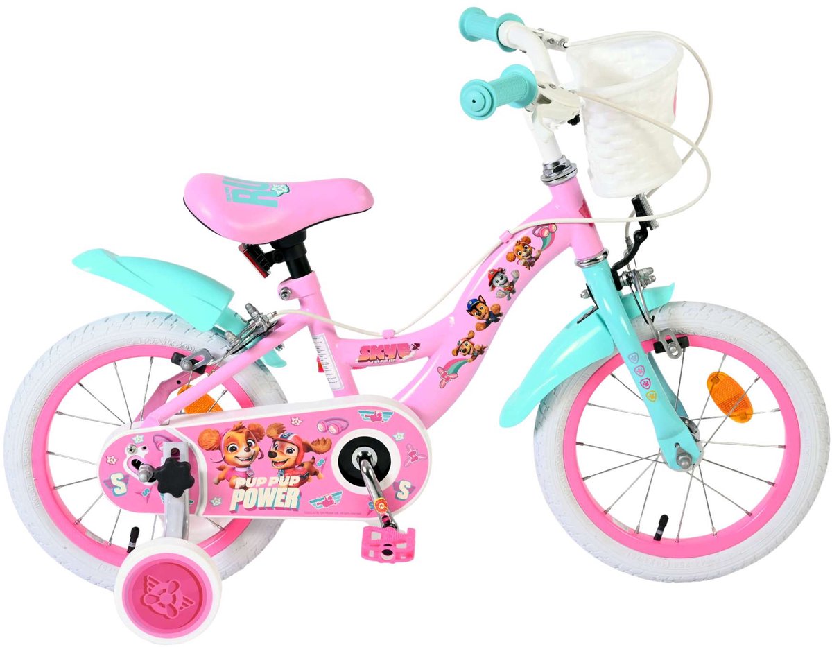 Vélo pour enfants Paw Patrol - filles - 14 pouces - rose - deux freins à main