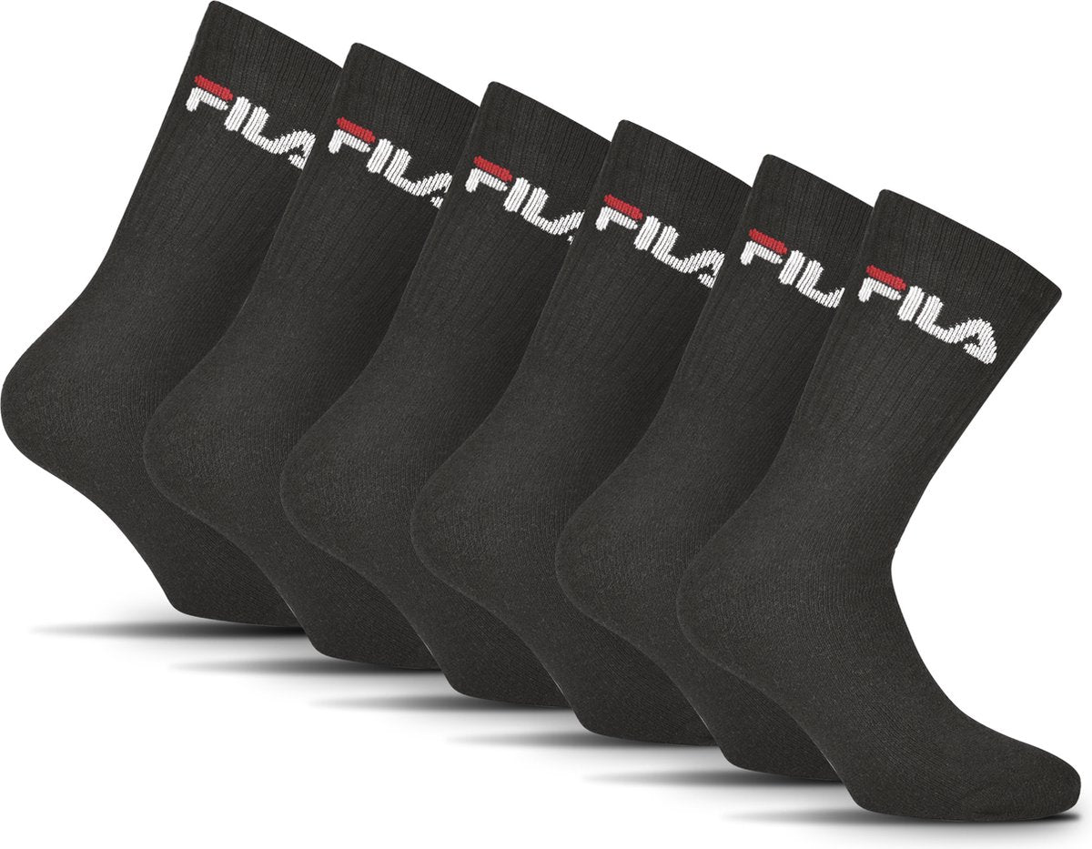 Chaussettes de sport Fila Tennis - taille 39 42 - paquet de 6 - noir