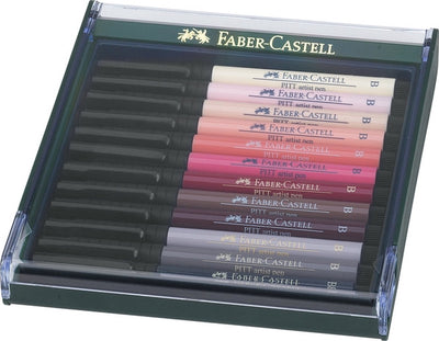 Stylo à dessin Faber-castell - stylo d'artiste Pitt - b - set skin - 12 pièces - fc-267424