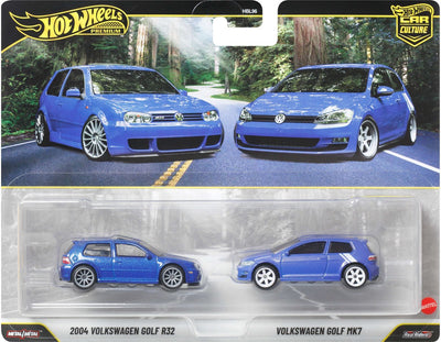 Hot Wheels Premium Car Culture Ensemble de 2 - Volkswagen Golf R32 et Volkswagen Golf MK7 2004