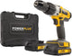 Perceuse à percussion sans fil Powerplus powx00445 - 20v - incl. 2 batteries et chargeur 2,0 Ah - vitesse variable - mandrin métallique sans clé - perceuse pour béton, bois et acier