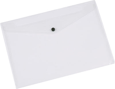 Chemise à documents Q-connect, A3, pp transparent, fermeture à bouton-poussoir, 12 pièces