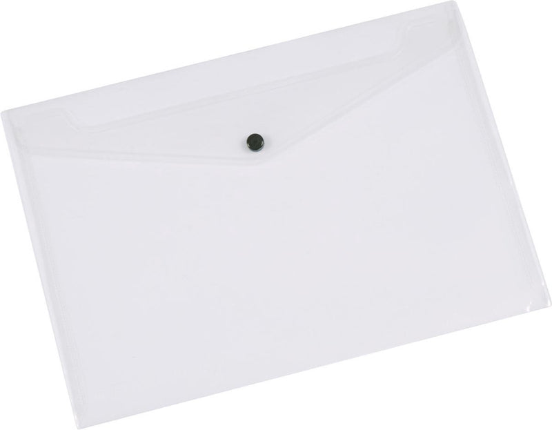 Chemise à documents Q-connect, A3, pp transparent, fermeture à bouton-poussoir, 12 pièces