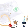 Veste de petit médecin avec accessoires en bois, 4dlg.