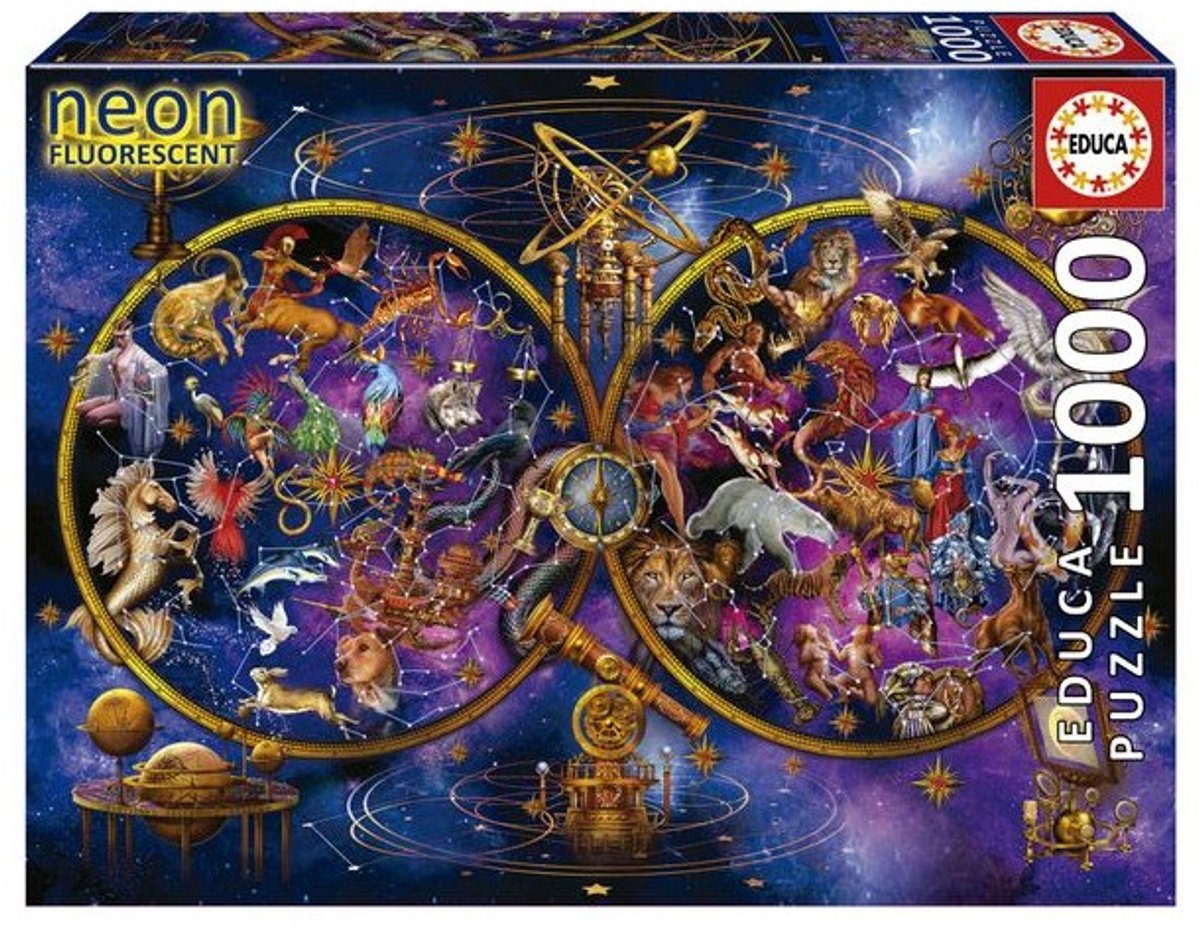 Puzzle Educa constellations 1000 pièces effet néon.