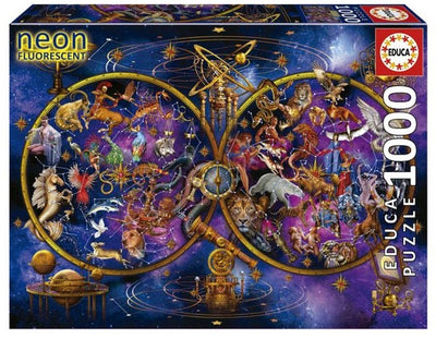 Puzzle Educa constellations 1000 pièces effet néon.