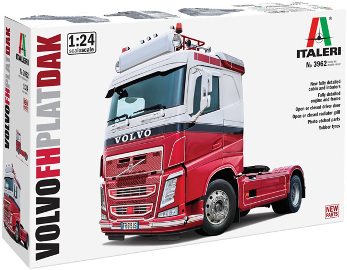 Italeri modélisme kit camions - 3962 volvo fh4 camion 4x2 toit plat plastique - 1:24 - modélisme