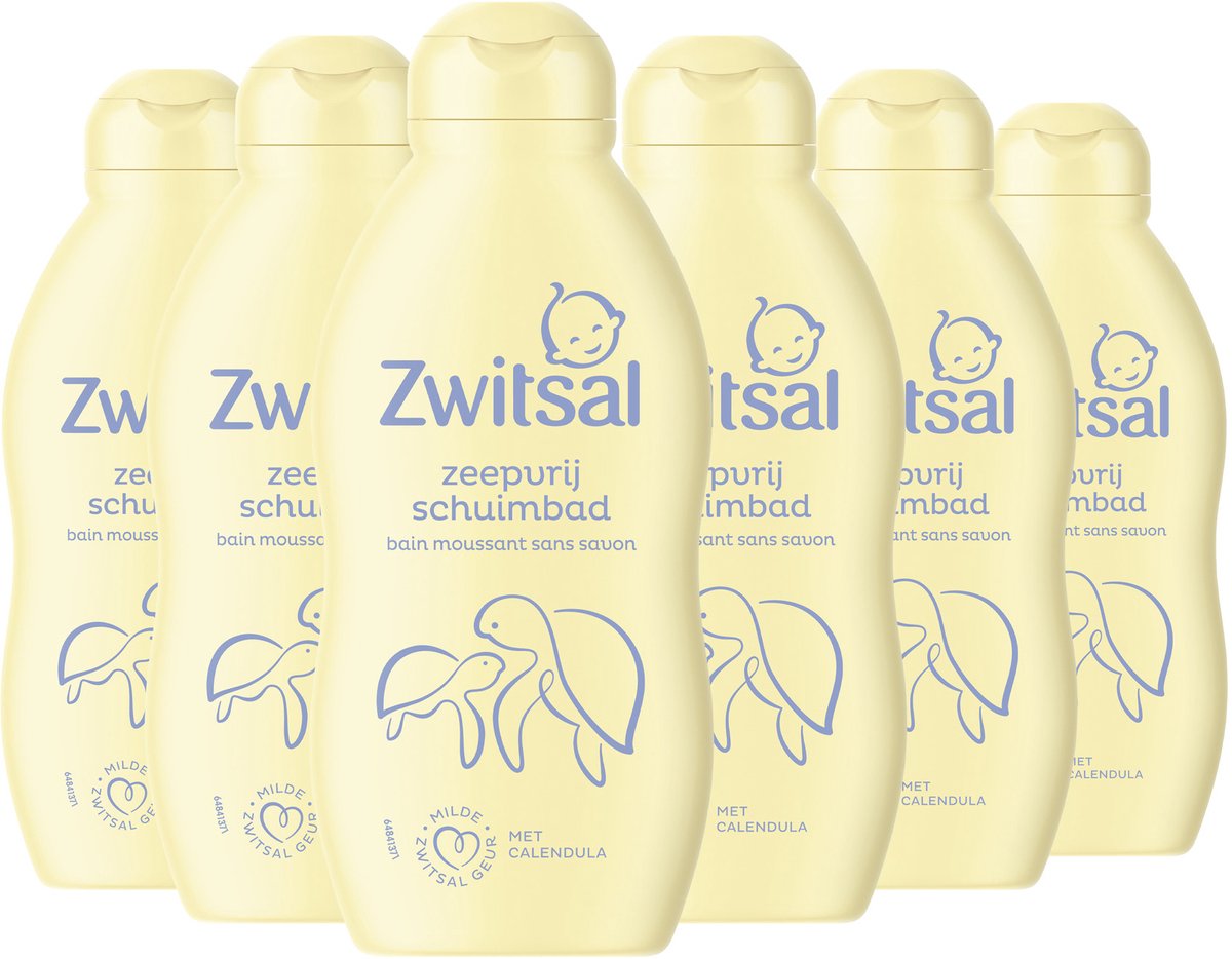 Zwitsal - bain moussant sans savon - bébé - 6 x 200 ml