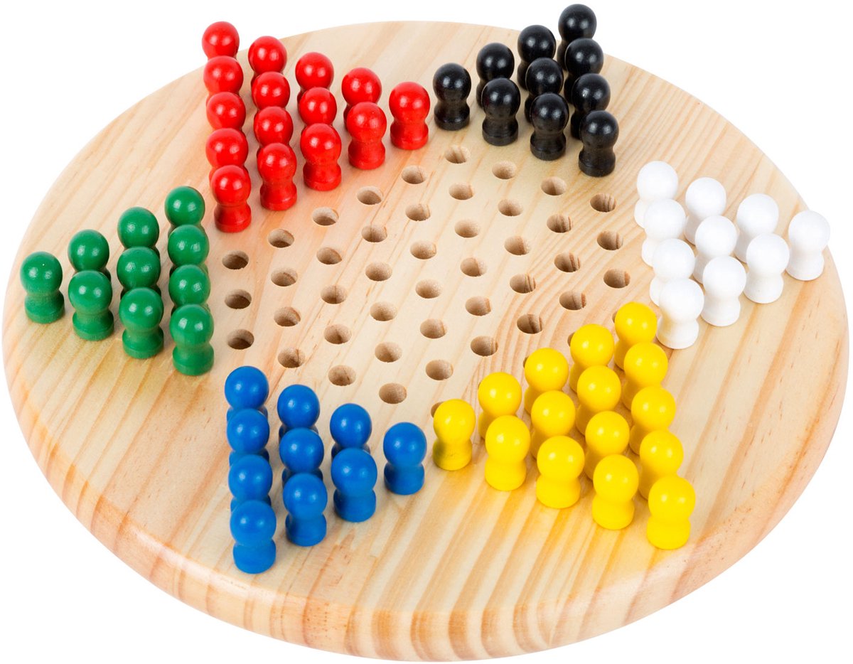Jeu de conseil en bois de petit pied Halma