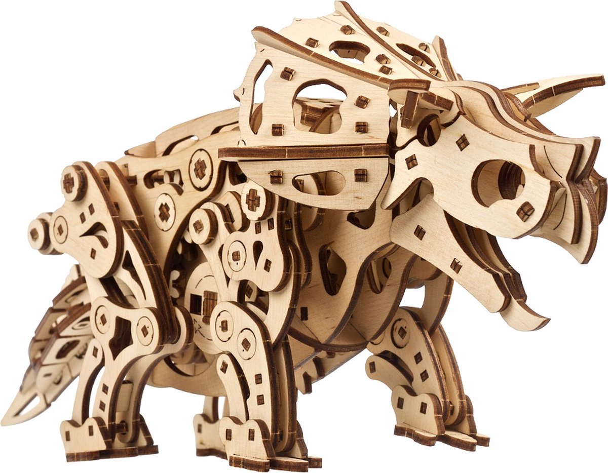 Ugears modélisme 3D - tricératops - kit de construction mécanique bois - jouets éducatifs
