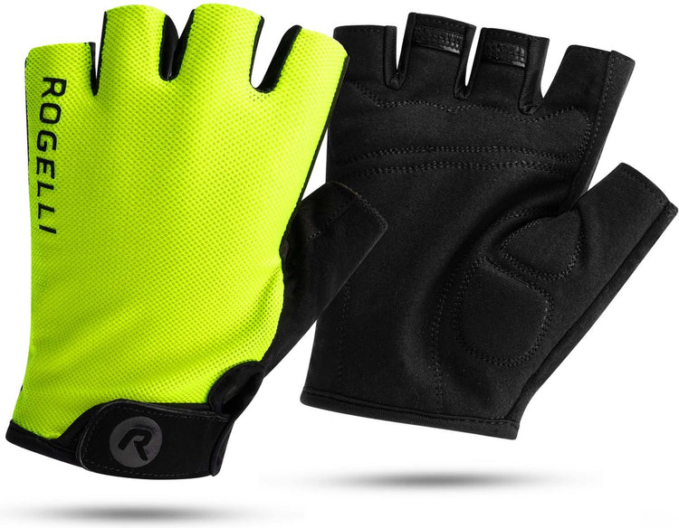 Rogelli Core gants de cyclisme été - gants de cyclisme hommes - gants avec rembourrage - fluor - taille s