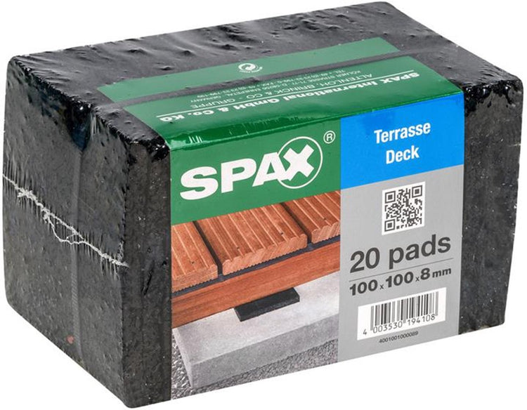 Vis Spax spax - distance - patins de terrasse - 100 x 100 x 8 mm (20 pièces)