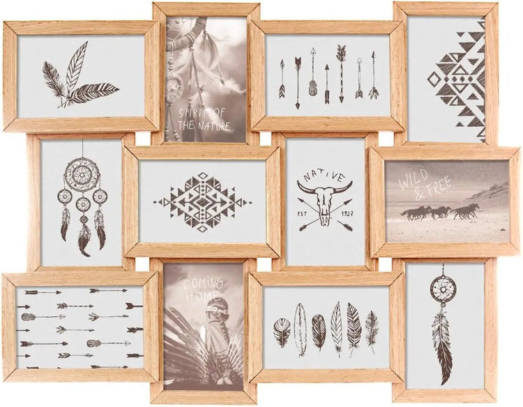 Cadre photo collage Atmosphera - pour 12 photos - 58 x 45 cm - bois - cadres photo