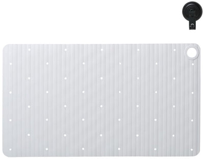 Sealskin Ribb - tapis de bain antidérapant 40x70 cm - blanc - avec crochet noir